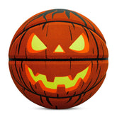 Halloween Glow - in - the - Dark Pumpkin Basketball - Size 7, Hygroscopic PU for Indoor & Outdoor